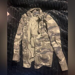LOVE TREE Olive Camo women’s Utility Jacket - Casual Field Coat